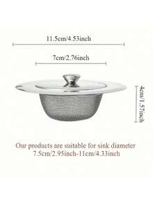 [Customer Favorite] Stainless Steel Kitchen Sink Strainer With Lid - Perfect For Washing Vegetables And Floor Drain Protection - Set - View 8