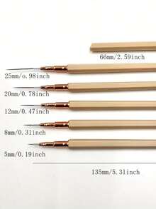 5pcs Nail Art Liner Brush Set, Ultra-Fine Bristles, Suitable For Precise Lines And Detail Painting, Professional Nail Art Supplies, Suitable For Salon And Home DIY - Multicolor - View 4