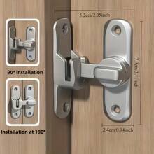 1 Set Stainless Steel Latch Lock, Comes With Screws & Tools, Easy DIY Installation For Wooden Doors, Cabinets, Furniture - Multicolor - View 13