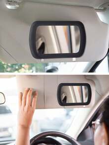 1pc Car Sun Visor Makeup Mirror, Car Rearview Mirror, Ultra-Thin Elastic Strap High Definition Makeup Mirror, Women's Car Accessories, Car Parts (This Product Does Not Include Lights) - A - View 5