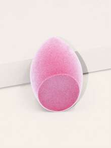 Angled Flocked Makeup Sponge Puff, Dual-Use Wet & Dry Makeup Sponge, Expands When Wet, Soft & Adherent - Pink - View 6