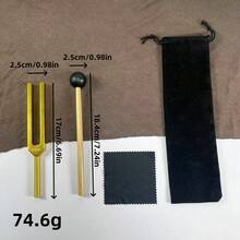 1組金色調音叉套組，128Hz、256Hz、512Hz、528Hz不同頻率共振調音叉，適合休閒訓練 - 彩色 - 查看 12