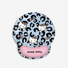 SANRIO 1pc Leopard Cartoon Print Wrist Rest Mouse Pad Keyboard Tray Set, Slow Rebound Memory Foam Wrist Pad To Reduce Wrist Pressure, Non-Slip Stable Base Compatible With Various Computer Desktops, Suitable For Home Office Dorm Online Classes Gaming, Cute Print Design Decorates Desktop, Practical Computer Peripheral Wrist Protection - 1 Pc - View 7