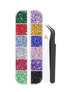 40000Pcs 40 Colors Jelly Rhinestones For Bedazzling, 5mm Resin Flatback Gems For Diamond Art, With 3Pcs 10ml B7000 Jewelry Glue For Crafting - Multicolor - View 10