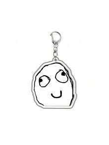 Vintage Black White Troll Face Meme Keyring,Humorous Funny Expression Acrylic Keychain,Cute Backpack Decor,Birthday Holiday Gift For Men Women - Multicolor - View 14