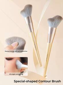 GUOXIAONIU Contour Makeup Brush, Dense Soft Fluffy Bristles, Multi-Purpose Daily Contouring Brush For Cheekbones Jawline Hairline Collarbone - Champagne Gold - View 2