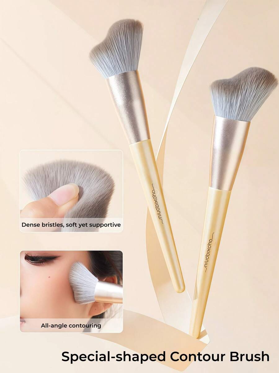 GUOXIAONIU Contour Makeup Brush, Dense Soft Fluffy Bristles, Multi-Purpose Daily Contouring Brush For Cheekbones Jawline Hairline Collarbone
