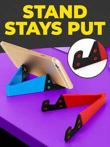 Portable Cell Phone Stand With Anti-Slip Base For Firm Grip Compact Mobile Phone Holder For Men Women Lightweight Cellphone Stand Great For Daily Desk Tasks Office Desk Room Decor Home Bedroom Holiday Camping Travel Essentials Accessories - Multicolor - View 8