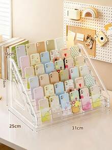 1pc Acrylic Tiered Display Stand, Multi-Layer Trapezoid Display Rack, Suitable For Home Storage And Display, Perfect For Displaying Jewelry, Cosmetics, Phone Cases And Anime Merchandise, Portable Multi-Scenario Storage Display Rack - Clear - View 15