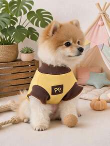 1PC 2026 New Pet Clothes Small Dog Puppy Cat Cute Pet Simple Versatile Fitted Comfortable Breathable Skin-Friendly Rolled Hem Undershirt - Yellow - Yellow - View 3