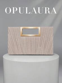 OpulAura 歐美女款時尚閃亮水鑽晚宴包，奢華亮片鑽石手拿包，高端閃耀晚宴包，靜奢風手提包，適合舞會、派對、雞尾酒會、生日派對，可搭配洋裝，適合作為生日禮物、新娘手拿包 - 金色 - 查看 2