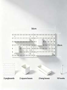 Best-Selling Home Essentials, Only Compatible With Our Store's Pegboard, Not Compatible With Other Pegboards. Basic Living 1pc Wall-Mounted No-Drill Pegboard, Multi-Combination Kit Accessories, Suitable For Workbench/Kitchen/Office/Craft Room/Bathroom - White - View 8