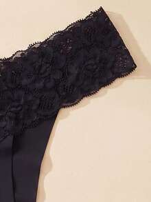 4pcs Sexy French Style Minimalist Sexy Lace Seamless Comfortable Breathable Women's Triangle Panties For Daily Wear, Commuting And Dating - Multicolor - View 4