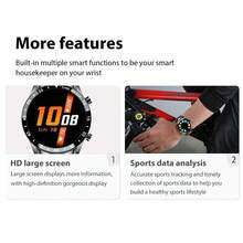 Reloj Inteligente LIGE de 1.39 Pulgadas IP67 Resistente al Agua/Rastreador de Fitness/Función de Control de Música/Contador de Pasos/Reloj Deportivo Multifunción para Exteriores/Adecuado para Hombres - Plateado - Ver 5