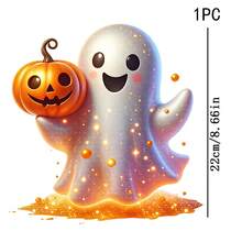 1pc/2pcs/3pcs Halloween Fashion Fun Pattern Heat Transfer Stickers, Suitable For DIY T-Shirt Iron-On Patches, Pillowcases, Jeans, Washable Durable Enamel Decals, Easy To Apply Fashion Accessories, Suitable For Clothing And Accessories Mixed Color Enamel Packaging - Multicolor - View 3