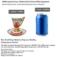 1 Set/6 Sets Luxury Floral Gold-Plated Ceramic Espresso Cup And Saucer Set, 100ml/3.38oz Capacity, Cappuccino Latte Cup, Saudi Coffee Cup, Juice Cup, High-End Coffee Cup, Middle Eastern Tea Cup Latte Espresso And Plate, Elegant Home Decor, Suitable For Latte And Mocha, Suitable For Women's Birthday Party, Daily Tabletop Decoration Or Garden Wedding Tea Party Decoration, Gift For Her, Tableware Set, Tea Cup - Multicolor - View 5
