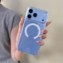Casing Ponsel Pengisian Magnetik Kompatibel dengan iPhone 18 Pro 18 Pro Max, Penutup Tipis Akrilik Bening untuk 13 11 16 Pro Max 17 Pro Max 15 14 Plus 12 Mini 16e 17e - Clear - View 5