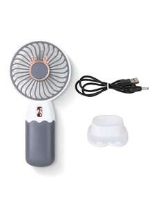 AOYI 1 pieza Ventilador portátil de mano operado con batería, de diseño electroplateado minimalista, incluye cable de carga USB y función de soporte para teléfono móvil - Multicolor - Ver 13