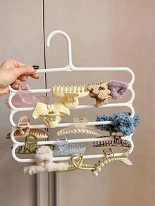 Multifunctional Wall-Mounted Storage Set (Storage Box + Transparent Hooks), Suitable For Hair Clips, Jewelry And Accessories, Large Capacity Storage Solution, Includes Hooks, Suitable For Home And Dorm, Plastic Material, No Power Required, Jewelry Tower - Multicolor - View 2