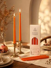 25cm Orange Gift Box Scented Candle Set, Soy Wax Made, Smokeless Fragrance Candle, 4 Hours Burn Time, Autumn, Halloween Home Decor Candle, Essential Atmosphere Candle, Suitable For Gifting To Friends, - Orange Cone Long Pole - View 4