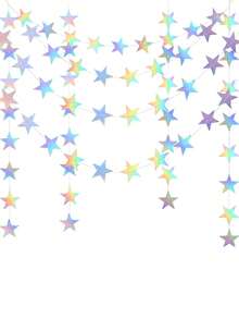 1/5/10pcs Holographic Iridescent Star Garland, Party Backdrop Decoration, Suitable For Baby Shower, Birthday, Wedding And Holiday Celebration - Multicolor Iridescent - View 3