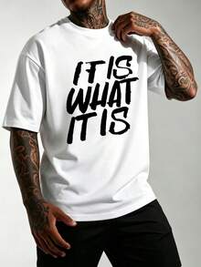 ZYNTH BALENO Men's Fashionable Letter Print Short Sleeve T-Shirt, Suitable For Gym, Sports, Cycling, Running In Summer - White - View 7