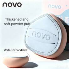 NOVO 1個藍色/棕色海綿化妝蛋，雙用柔軟氣墊粉撲，適用液態、乳霜與粉狀底妝完美上妝，無乳膠，底妝化妝工具，眼部與角落設計，柔軟親膚 - 彩色 - 查看 2