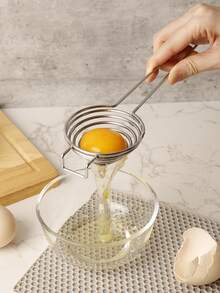 1pc/3pcs Stainless Steel Baking Tool Set, Fine Mesh Flour Sifter, Egg Yolk Separator, 10-Inch Semi-Automatic Egg Beater, For Cake Baking, Cooking And Dessert Making Egg Mixer Powder Filtration Tool - View 8