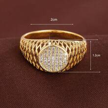 1pc Fashion Geometric Hollow Round Design Cubic Zirconia Women's Ring - Multicolor - View 6