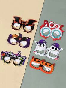 Gafas de papel para fiesta de Halloween, set de 8 piezas de gafas divertidas, que incluyen patrones de calabaza, fantasma, calavera, araña y murciélago; accesorios para fotos, regalos para fiesta de Halloween, suministros para Halloween truco o - Multicolor - Ver 3