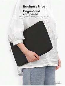 Qetupa Neoprene-Like Foam Padded Laptop Sleeve Bag, Fits 11" Notebooks, Tablets, Minimalist Inner Sleeve, Shock Resistant Notebook Protective Cover Portable Laptop Carry Storage Pouch For Daily Travel Office Use - View 6