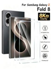 2 buah Pelindung Layar Kaca Tempered, Material Definisi Tinggi, Anti Gores, Struktur Stabil, Tahan Pecah, Lapisan Hidrofobik, Anti Sidik Jari, Kompatibel dengan Fold 2 5G/Fold 3 5G/Fold 4/Fold 5/Fold 6/ Fold 7/ Flip 8/Fold 8/Fold 8 Ultra dan Seri Lainnya - Clear - View 16