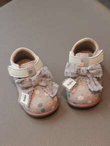 1 Pair Girls Mary Jane Shoes, Anti-Slip, Breathable, Toddler Walking Shoes, Children Student Shoes, Suitable For Spring, Summer, Autumn - Grey - View 1