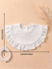 6 piezas Baberos de bebé de algodón puro con diseño de volantes y botones a presión para primavera/verano, baberos suaves y amigables con la piel para bebés, toallas multiusos adecuadas para uso diario en todas las estaciones - Multicolor - Ver 2