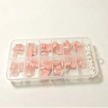120片注塑成型貓眼方型短款穿戴甲，亮面閃耀貓眼假指甲套組，全覆蓋可移除式，適合女性美甲裝飾 - 彩色 - 查看 13