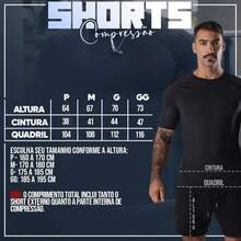 Bermuda Masculina 2 em 1 Dry Fit com Compressão para Corrida Academia e Treino Diário  Edition 2 - Preto - Visão 4