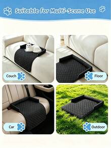Cooling Pet Bed With Neck And Head Support, Soft Summer Pet Sofa Bed, Suitable For Small And Medium Dogs And Cats, Washable Pet Sofa Cover, Home Use, Perfect Summer Gift For Kittens And Puppies - Black - View 5