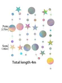 1/3/5packs Glitter Star Garland Banner Graduation Decor Star Hanging Banner Twinkle Backdrop For Party Birthday Classroom Wedding Supplies - Star-shaped Round Sequins - View 3