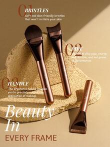BS-MALL Enjoy Makeup Set Kuas Makeup Hitam 3 Buah dengan Harga Terjangkau dan Kinerja Tinggi, Kuas Makeup Portabel Multifungsi 2-in-1 untuk Perjalanan, Kuas Alas Bedak, Hadiah untuk Pacar - Hitam - View 2
