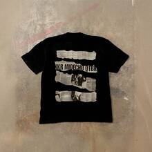 Women T-Shirts - 短袖--黑色--復古字母(ab面) - 查看 2