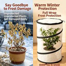 1 Peça Capa de Proteção de Plantas de Inverno, Tenda Anti-Congelamento Redonda para Plantas de Jardim, Capa Anti-Pragas para Flores de Jardim Externo, À Prova de Vento e Respirável Anti-Congelamento, Adequada para Vegetais, Frutas, Flores e Jardim Externo, Previne Danos de Insetos e Pássaros, Portátil Pop-Up, Capa de Proteção de Plantas Dobrável e Quente, Proteção Contra Neve e Geada Interna e Externa - Cobertura cilíndrica para plantas - Visão 5