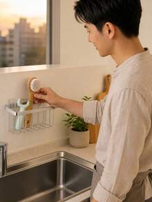 Sink Storage Rack, Sink Drain Basket, Suitable For Sponge, Dish Soap, Dishcloth, Brush, Dishcloth, Kitchen Countertop Storage, Kitchen Accessories, Household Drain Basket, Sink Storage Rack, Soap Sponge Holder, Home Kitchen Supplies - Multicolor - View 6