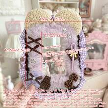1pc Handmade Collectible Card Sleeve, 3-Inch Idol Card Storage Protector, Compatible With Instax, Anime Photo, Plush Ear Heart Lace Button Polka Dot Bow Ruffle Card Holder, Lolita Card Frame, Transparent PVC Scratch-Resistant Dust-Proof Protective Shell - A - View 11