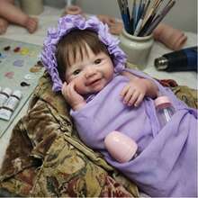 18 Inch Vivienne Silicone Baby Reborn Baby Doll Handmade Reborn Doll Gir With Rooted Hair(Anatomically Accurate) - Silicone Doll - View 5