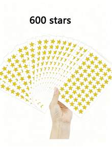 300/600/1200pcs Gold Star Stickers, Reward Gold Star Stickers, Foil Star Stickers, School Planner Small Star Stickers, Behavior Tracking Chart, Classroom Teacher Supplies, DIY Sticker Decoration Props - Gold - View 9