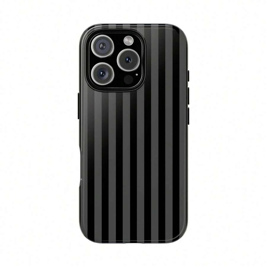 Shockproof Striped Pattern Fashion Phone Case, Striped Green Retro Cream Green Line French Elegant Phone Case, Compatible With IPhone17 IPhone16 15 14 IPhone13 12 11 Pro Max Spring Model - 白色12 - 查看 1