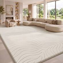 Sour Lemon Rugs Living Room Large 200x300cm,3D Area Rugs For Bedroom, Extra Large Rug For Living Room Wave Pattern, Washable Soft Shaggy Non Shedding Fluffy Carpet Mat For Living Room, Bedroom, Kitchen & Office - Milky White - View 1