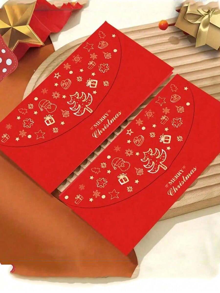 10/6/3pcs Gift Envelopes, Christmas Cash/Money Envelopes, Gold Foil Design Party/Holiday/New Year/Family/Friends Money Envelopes, Red Envelopes, Suitable For Chinese New Year Decoration, Giving Red Envelopes And Unique Collectibles - Multicolor - View 1