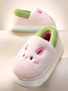 New Cartoon Rabbit Warm Slippers For Kids, Autumn/Winter Indoor Warm Slippers - Pink - View 3