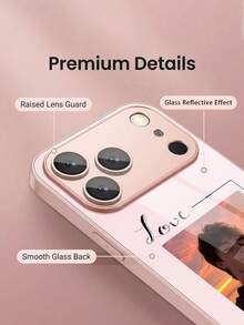 1件 DIY 定製姓名與照片手機殼，粉色調極簡線條愛心圖案，背面強化玻璃 + TPU 軟邊材質，適用於 S26ULTRA/S25ULTRA/S24 系列與 Apple Duo/18ProMax/17ProMax/16Pro/15/14Plus/13Pro/12ProMax/11/XsMax/8/7/6Plus 手機配件，Apple 全鏡頭防刮保護殼，可作為生日禮物，送給女朋友、男朋友或自己 - 粉色 - 查看 6